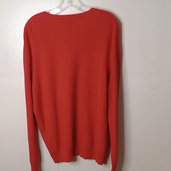 Croft & Barrow Men's Large Orange V-Neck Sweater. Athleisure, Warm - Picture 5 of 7